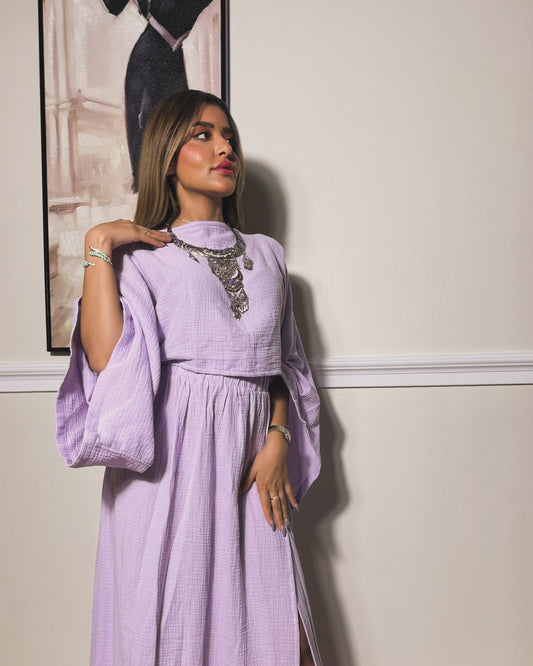 فستان قماش ناعم لافندر