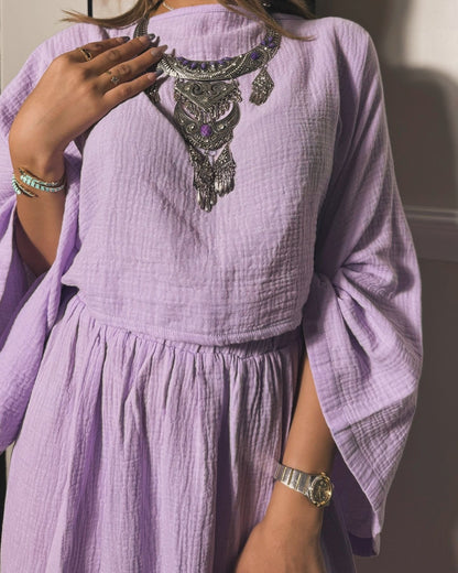 فستان قماش ناعم لافندر