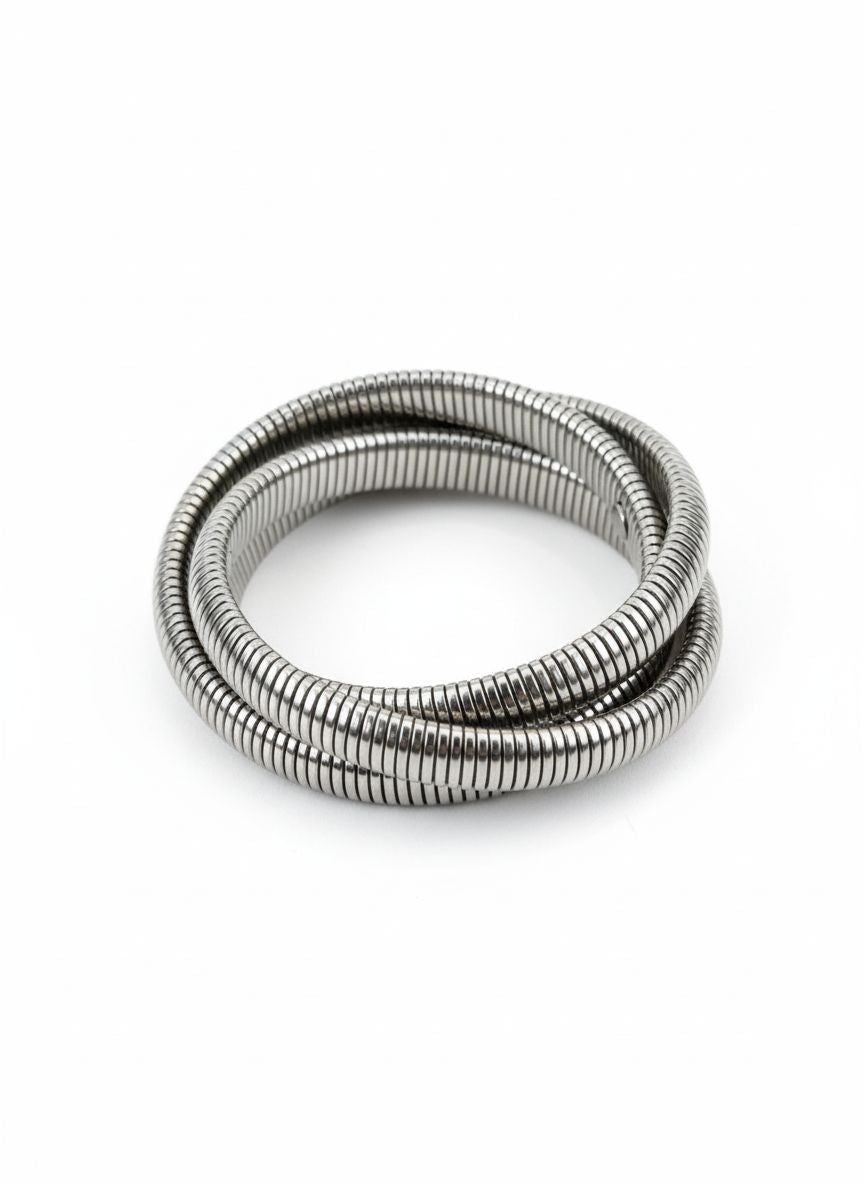 إسوارة فولاذ لامع فضية عصرية