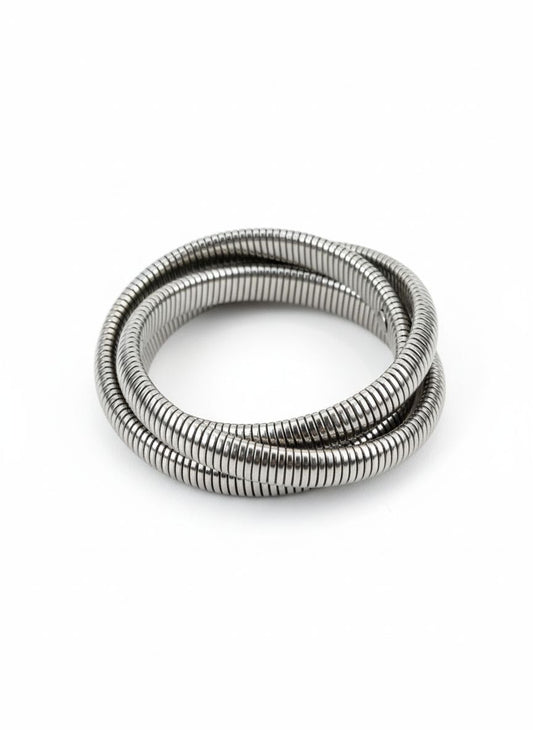 إسوارة فولاذ لامع فضية عصرية